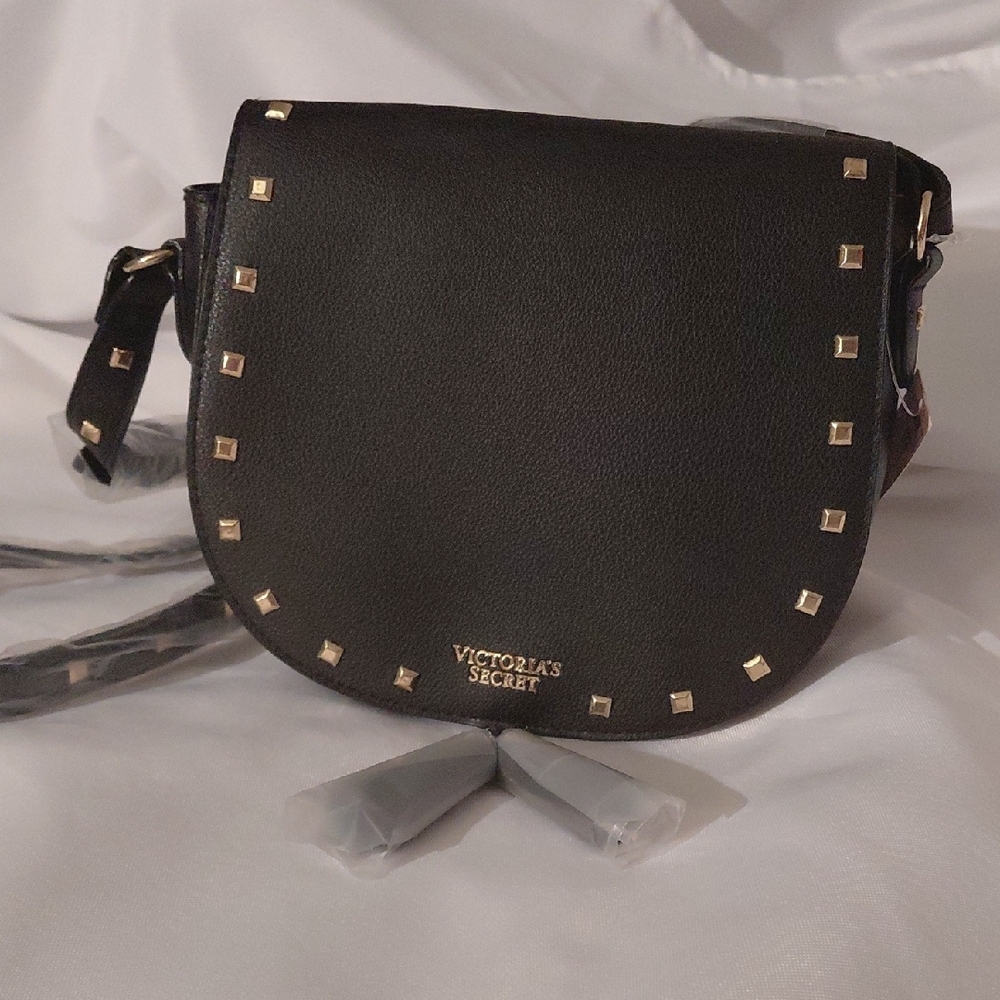 Victoria's Secret Black Crossbody with Gold Accents - Picture 2 of 3